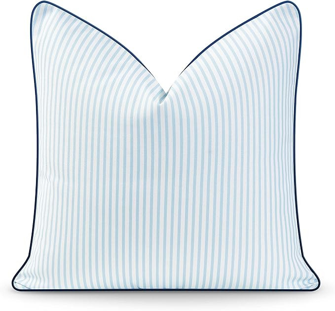 Hofdeco Premium Coastal Hampton Style Patio Indoor Outdoor Pillow Cover Only, 20"x20" Water Resis... | Amazon (US)