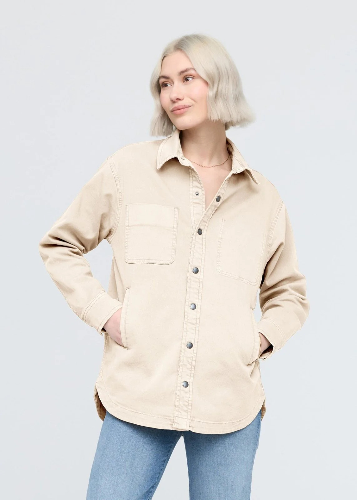 LuxTwill Overshirt -  Ecru | DUER