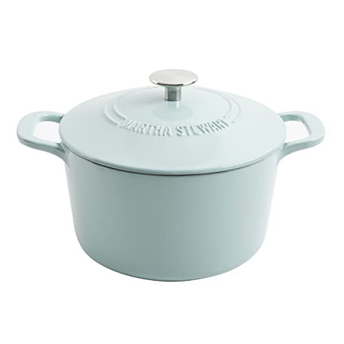 MARTHA STEWART Gatwick 7-Quart Enamel Cast Iron Dutch Oven – Martha Blue – Durable Heavy-Duty Dutch Oven for Slow Cooking, Braising & Baking | Amazon (US)