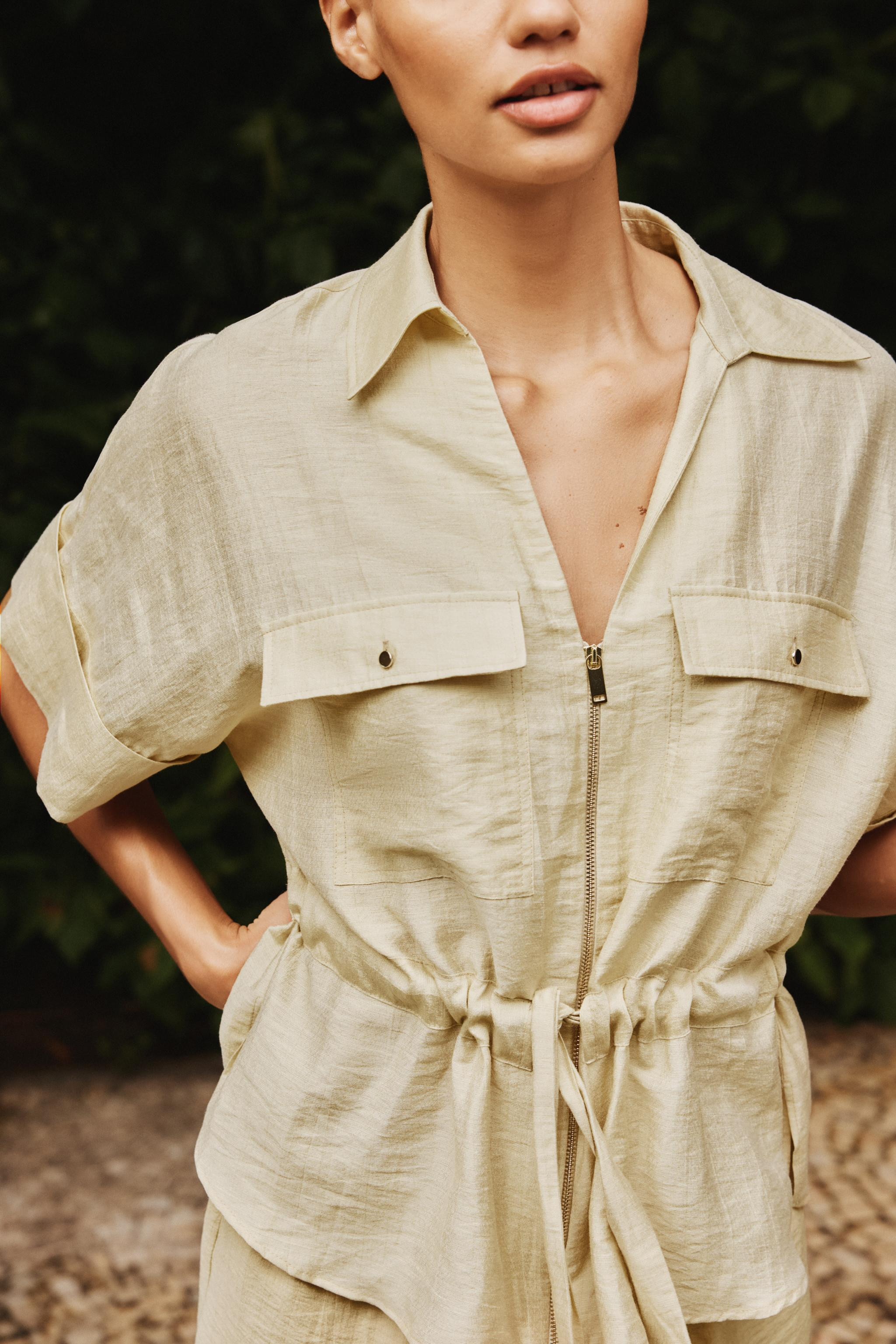 SAFARI SHIRT$ 59.90taupe brown | 2273/847/707Add to cartAddLapel collar shirt with V-neck and sho... | Zara US