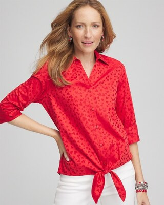 No Iron® Valentine's Day Tie-Front Top | Chico's