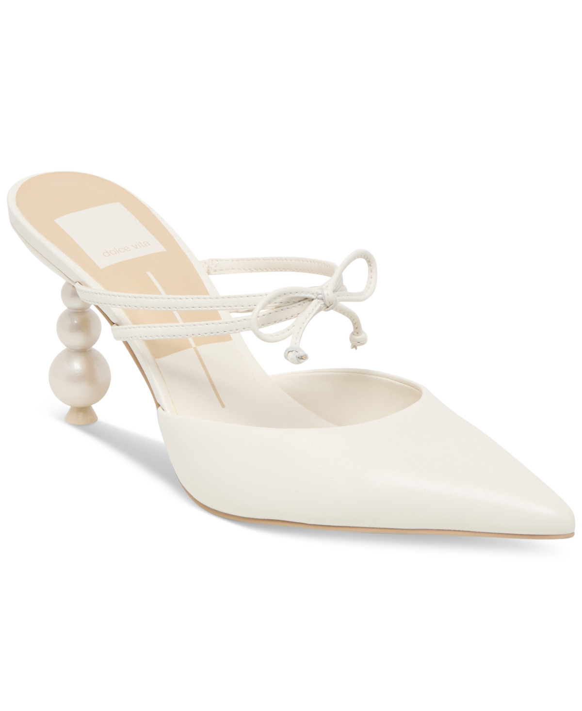 Dolce Vita Women's Klaire Bow Pointed-Toe Pumps - True White Leather | Macy's