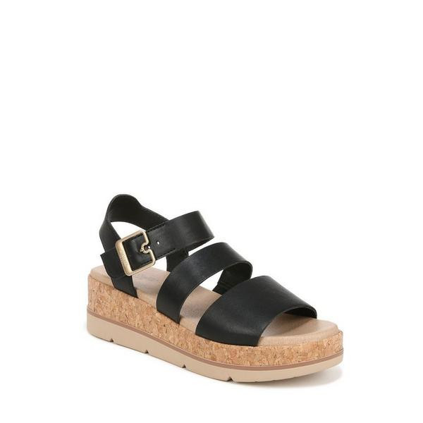 Women's Dr. Scholls Once Twice Sandals 8 Black Faux Leather | Scheels Sports