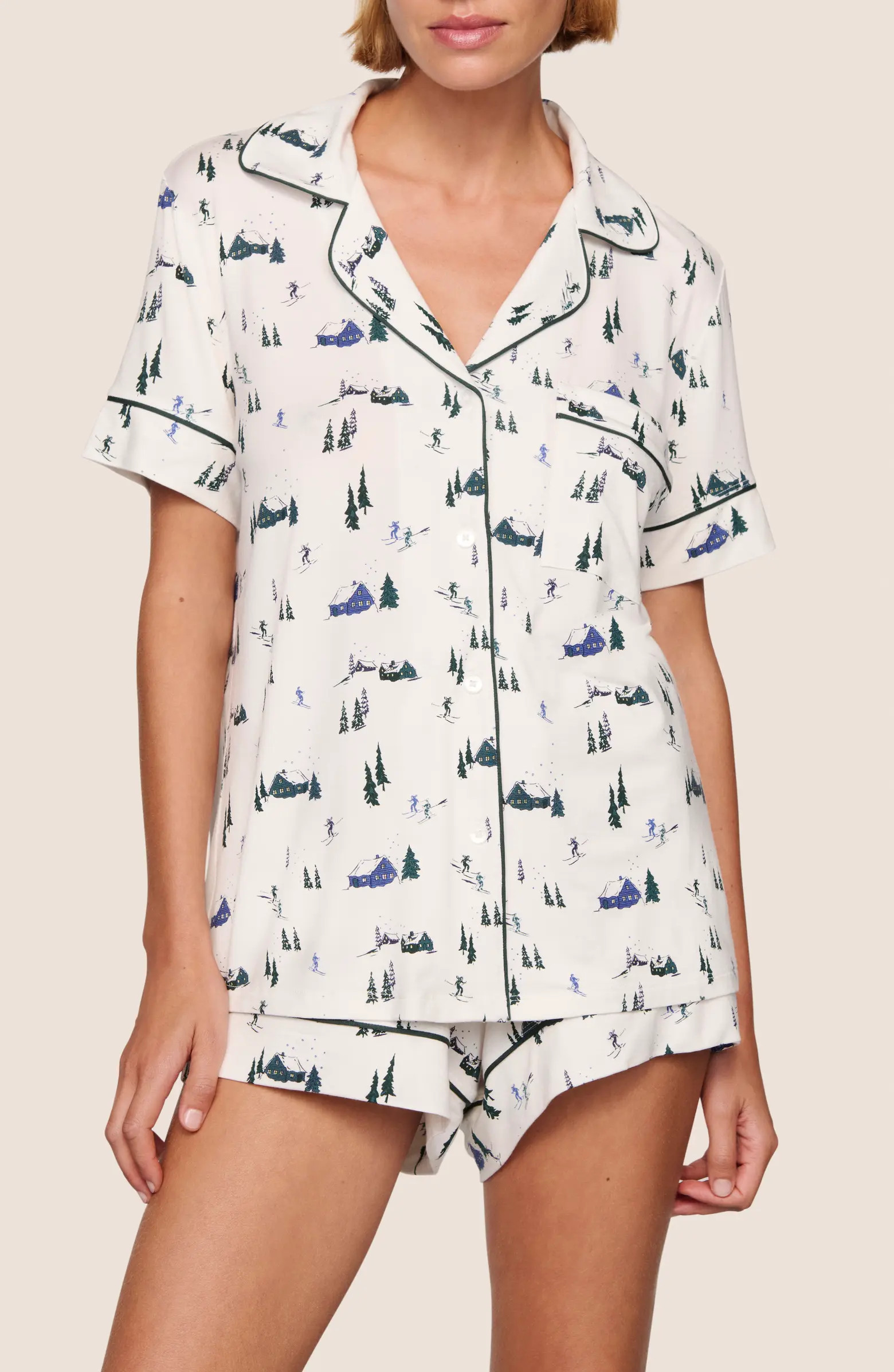 Eberjey Gisele Printed Relaxed Jersey Knit Short Pajamas | Nordstrom | Nordstrom
