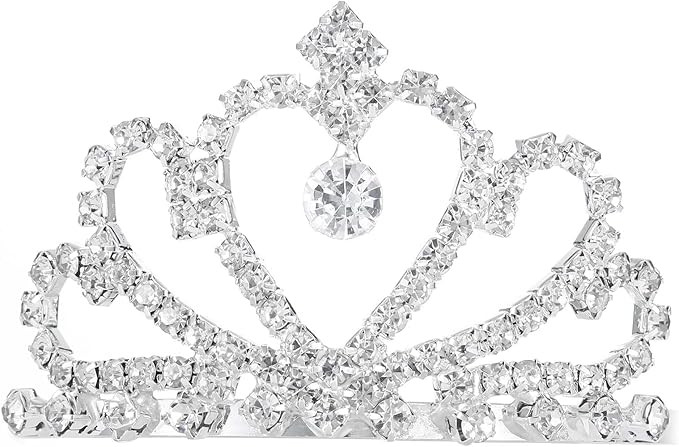 Olbye Silver Wedding Crown Tiara Heart Rhinestone Crystal Small Crown Headband for Women and Girl... | Amazon (US)