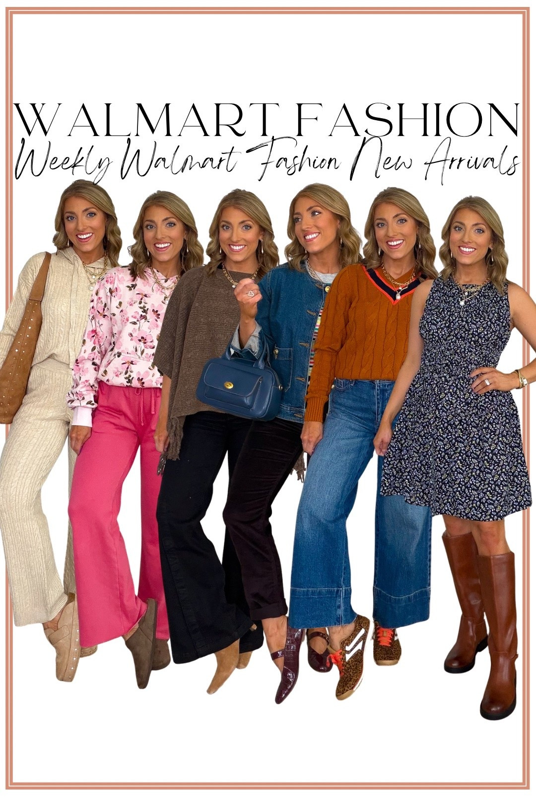 Walmart fashion new arrivals this week are UNREAL!! 😍👏 So many of these pieces look way more expensive than Walmart prices, and I cannot get over all the colors, prints, textures and elevated details!

From cute matching sets and wide leg jeans to cable knit sweaters, denim jackets, dresses, leopard print sneakers, statement bags and the prettiest layering pieces — Walmart is absolutely bringing it with these new fashion finds! So many easy outfit ideas for transitioning from summer into cooler weather while still getting tons of wear right now. 🤎🍂

These may be some of my favorite Walmart new arrivals yet! Which outfit is your favorite?!

#WalmartFashion #WalmartFinds #WalmartNewArrivals #WalmartStyle #WalmartFashionFinds #WalmartOutfits #AffordableFashion #AffordableStyle #WalmartClothing #OutfitIdeas #OutfitInspo #EverydayStyle #FallFashion #FallOutfits #WalmartFallFashion

#LTKootd #LTKPetite