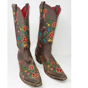 Macie Bean Rustic Brown Flower Boot size 6.5 women’s | Poshmark