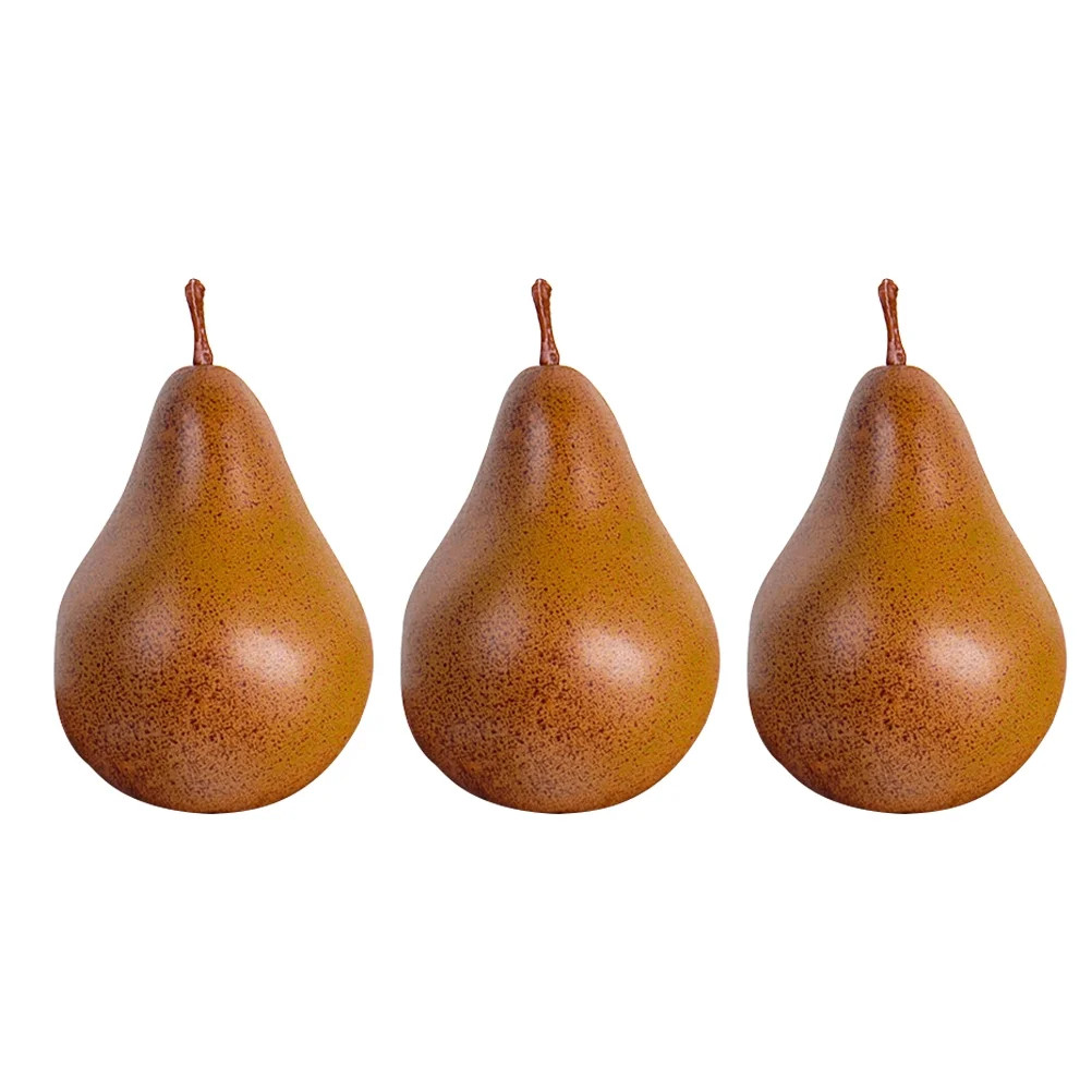 Artificial Fruit 3 Pcs Adorable Fake Pear Decorative Vase Filler Pears Faux Foam | Walmart (US)
