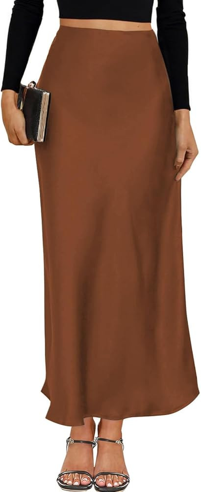 VividMosaic 2025 Satin High Waisted Maxi Skirt Silk A-Line Spring Summer Casual Long Skirts for W... | Amazon (US)