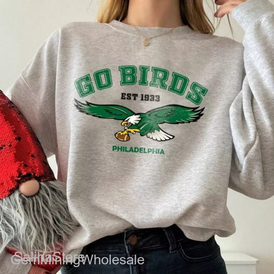 Philadelphia Football Est 1933 Sweatshirt, Go Birds Vintage Eagles