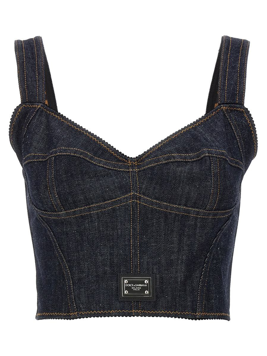 Dolce & Gabbana Denim Corset Top | Baltini