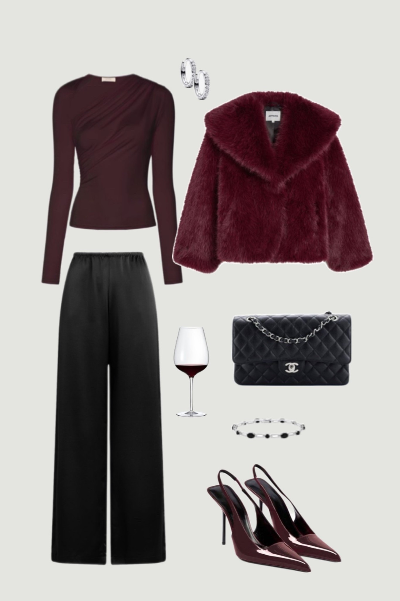 Burgundy + black for a chic winter night out 🤍

burgundy winter outfit, going out outfit ideas, chic winter outfits, black wide leg pants outfit, burgundy faux fur jacket, holiday party outfit inspo, elevated winter style, neutral night out look, winter date night outfit, burgundy heels outfit, quiet luxury outfit ideas, winter capsule wardrobe style

#LTKHoliday #LTKSeasonal