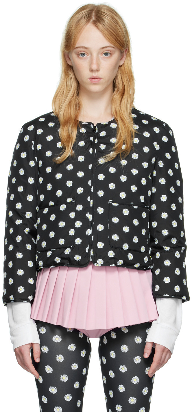 Pushbutton Black Daisy Dot Down Jacket | SSENSE