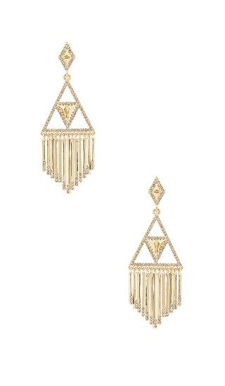 House of Harlow 1960 Golden Hour Fringe Earring in Gold | Revolve Clothing