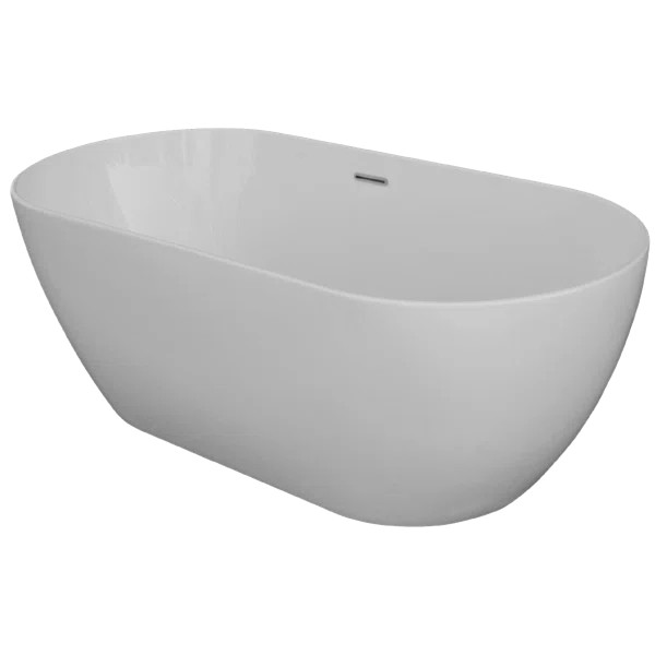 58" x 30" Freestanding Soaking Acrylic Bathtub | Wayfair North America