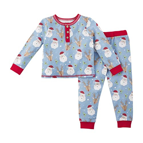 Mud Pie baby boys Santa Clause Pajamas and Toddler Sleepers, Blue, 4T US | Amazon (US)