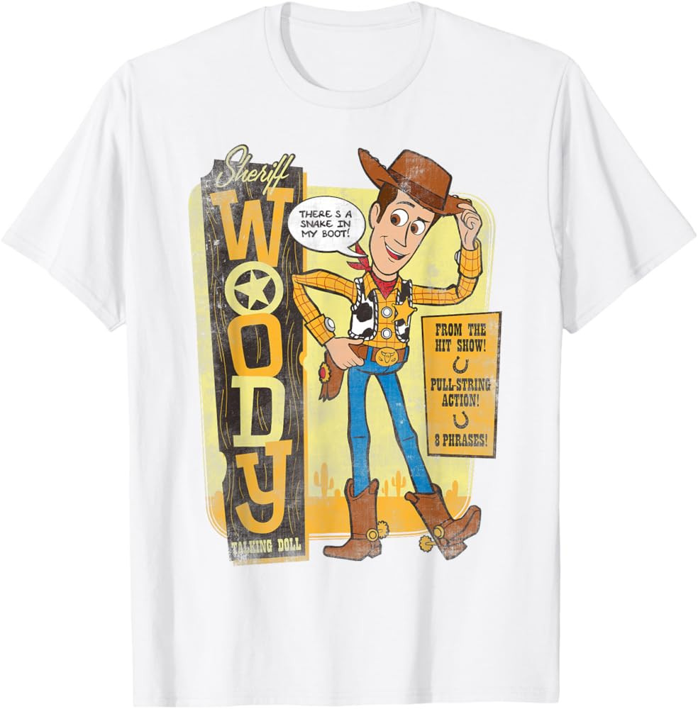 Disney Pixar Toy Story Sheriff Woody Talking Doll T-Shirt | Amazon (US)