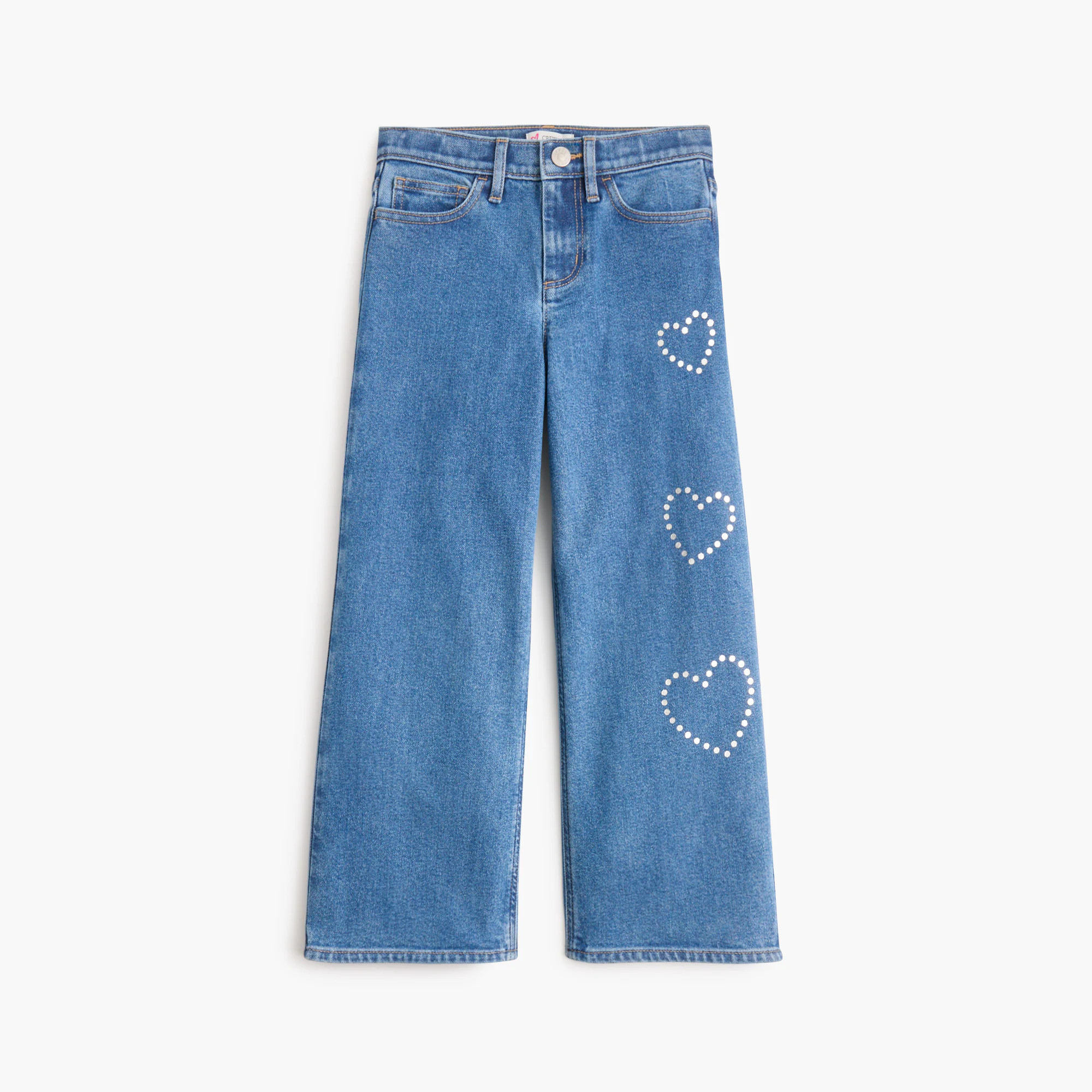 Girls' wide-leg heart jean | J.Crew Factory