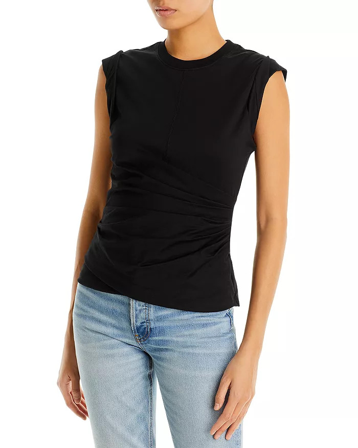 Cotton Rolled Sleeve Draped Top | Bloomingdale's (US)
