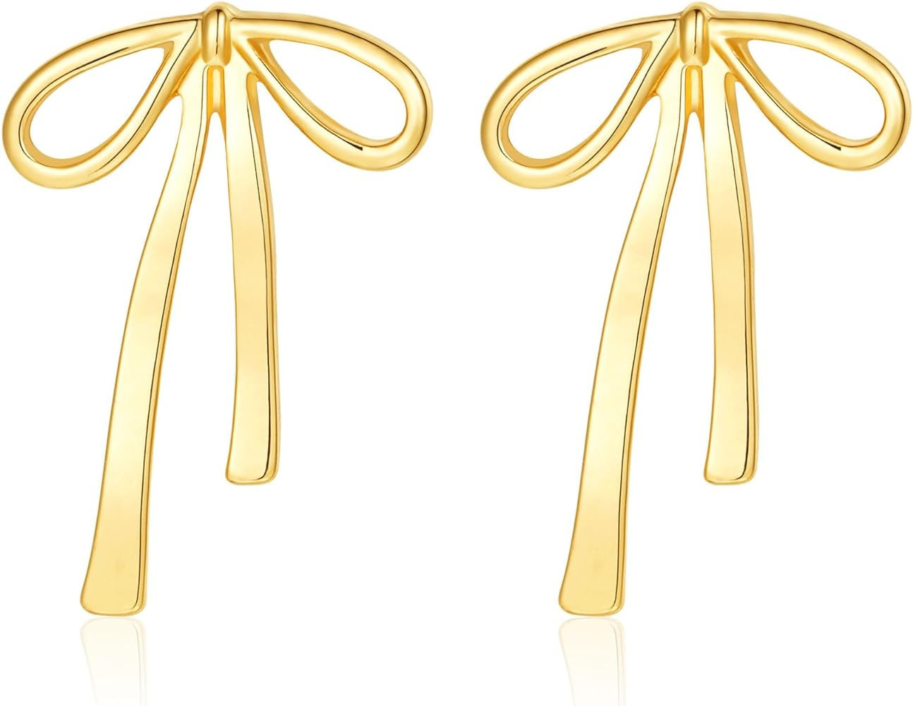 WEDDINEN Gold Bow Earrings for Women Statement Bow Stud Earrings Jewelry Christmas Party Giftst | Amazon (US)