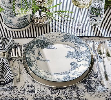 Brandon Maxwell Groveland Toile Dinner Plates - Set of 4 | Pottery Barn (US)