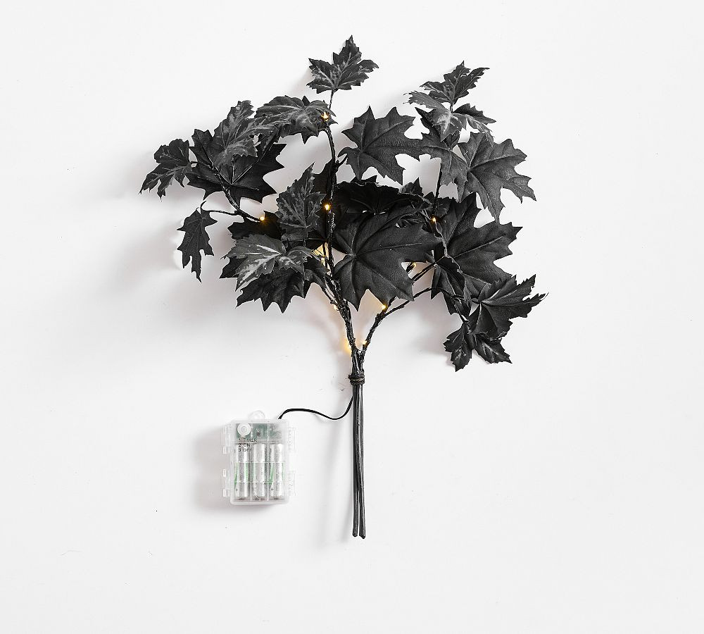 Faux Lit Black Maple Leaf Bundle | Pottery Barn (US)