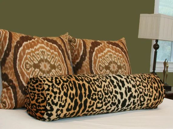 Leopard Velvet Bolster Pillow Cover Queen King Bolster Pillow | Etsy | Etsy (US)