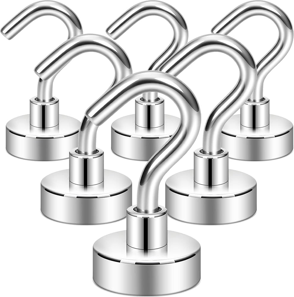 Neosmuk Magnetic Hooks, 27lb+ Heavy Duty Earth Magnets with Hook for Refrigerator, Extra Strong C... | Amazon (US)