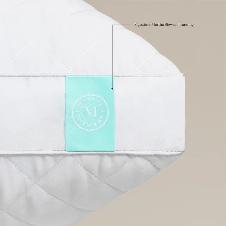 Martha Stewart Cotton Quilted Jumbo Medium Support Pillow (Set of 2) | Wayfair North America