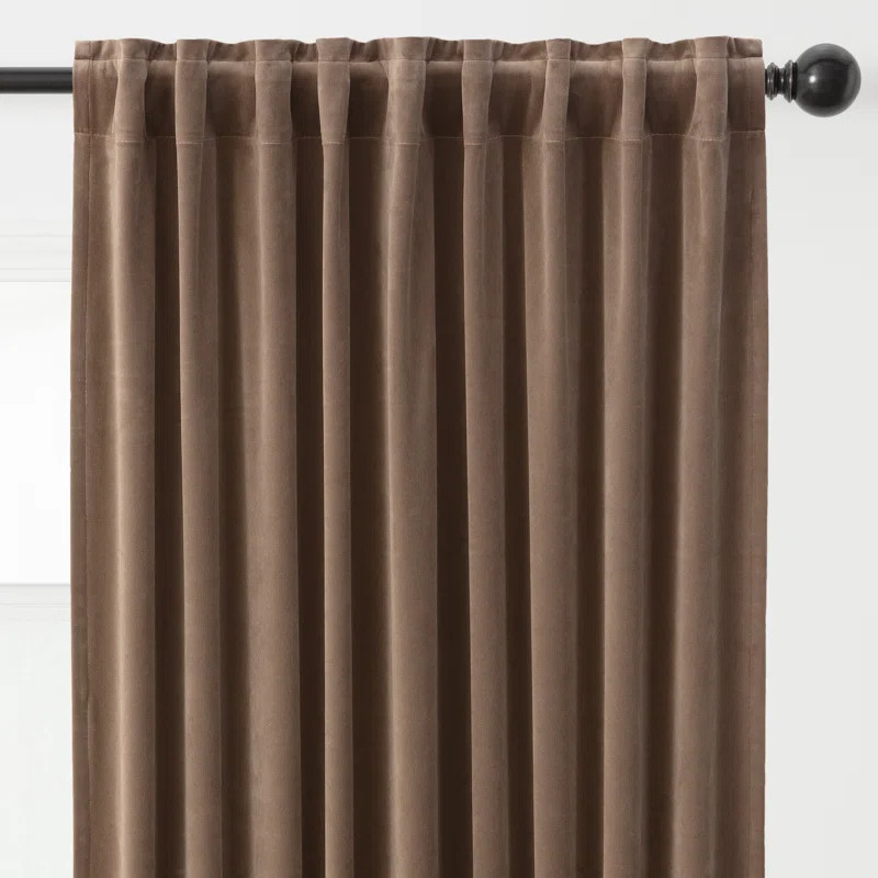 Mondragon 2-Panel Solid Classy Velvet Room Darkening Curtains - 3-In-1 Back Tab, Rod Pocket, Ring... | Wayfair North America