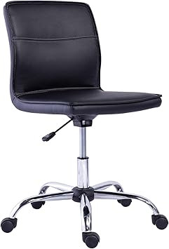 Amazon Basics Modern Armless Office Desk Chair - Height Adjustable, 360-Degree Swivel, 275Lb Capa... | Amazon (US)