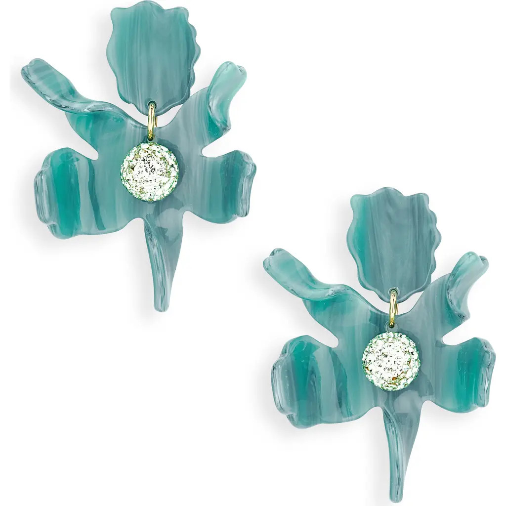 Lele Sadoughi Small Crystal Lily Earrings in Azure at Nordstrom | Nordstrom