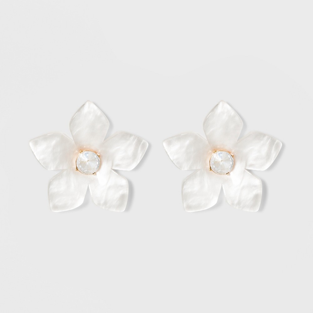 Sugarfix by BaubleBar Flower Resin Drop Earrings - White, Girl's | Target