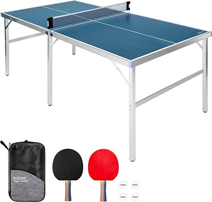 GoSports Mid-Size Table Tennis Game Set - Indoor/Outdoor Portable Table Tennis Game with Net, 2 T... | Amazon (US)