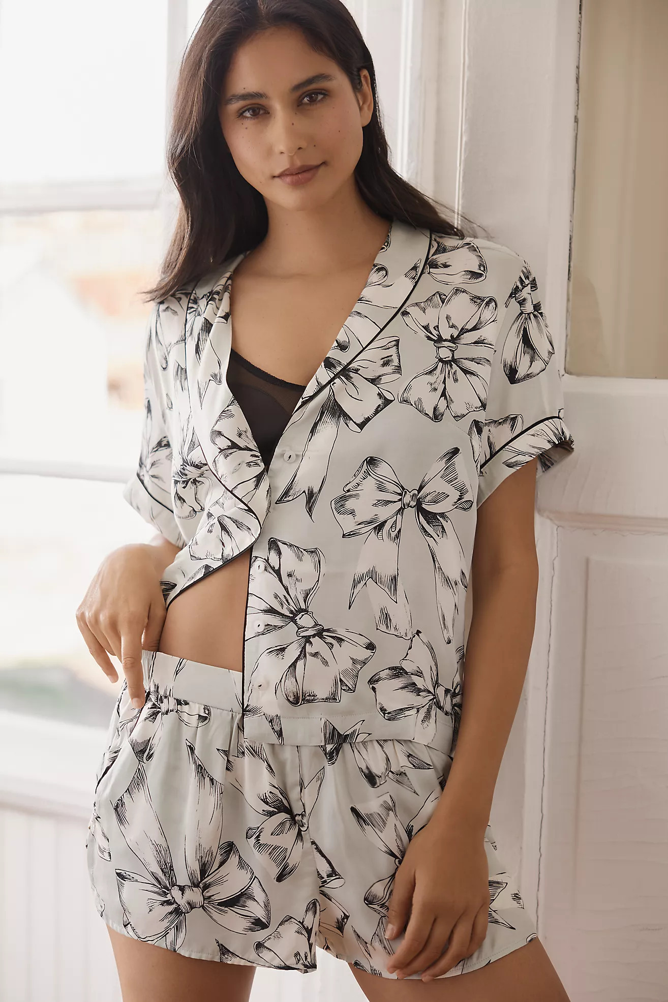 By Anthropologie Silky Patterned Pajama Top | Anthropologie (US)