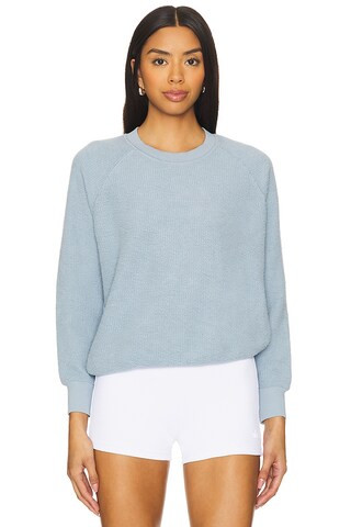 perfectwhitetee Inside Out Fleece Long Sleeve Shrunken Crewneck Sweatshirt in Mountain Blue from ... | Revolve Clothing (Global)