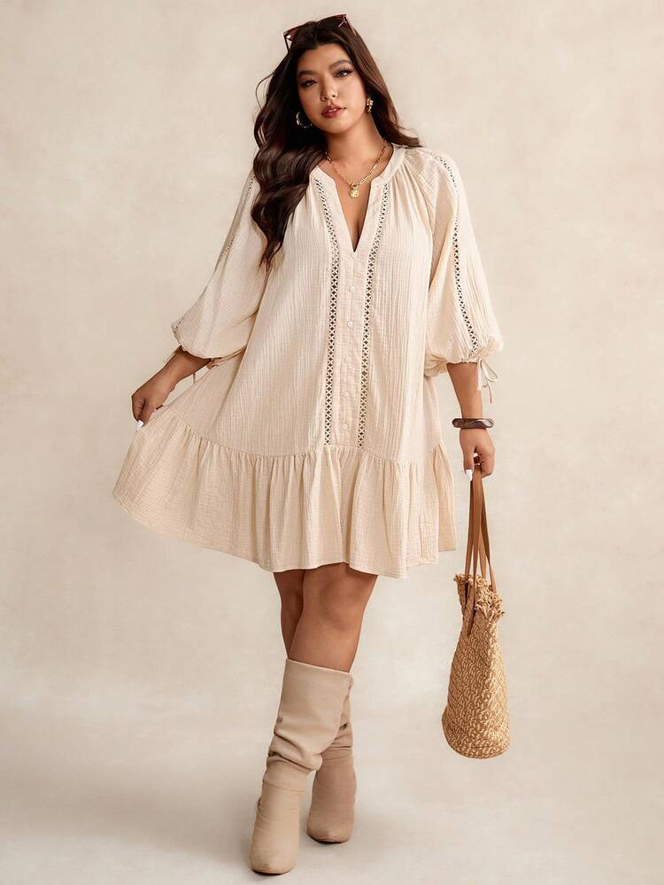 Oversized, Beige Dress | SHEIN