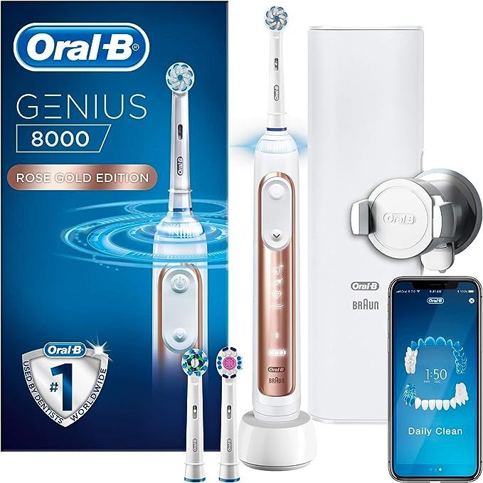 Oral-B Genius 8000 Electric Toothbrush Rechargeable Powered By Braun, 1 Rosegold Connected Handle... | Amazon (UK)