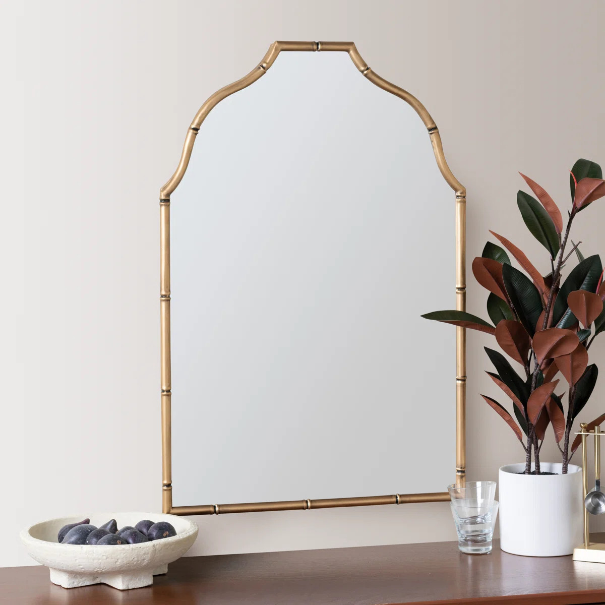Metal Framed Wall Mounted Accent Mirror in Gold | Wayfair North America