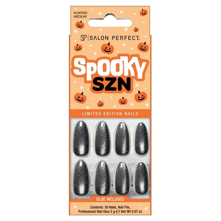 Salon Perfect Halloween Fall Artificial Fake Press On Nails, 393 Magnetic Holographic Green, Medi... | Walmart (US)