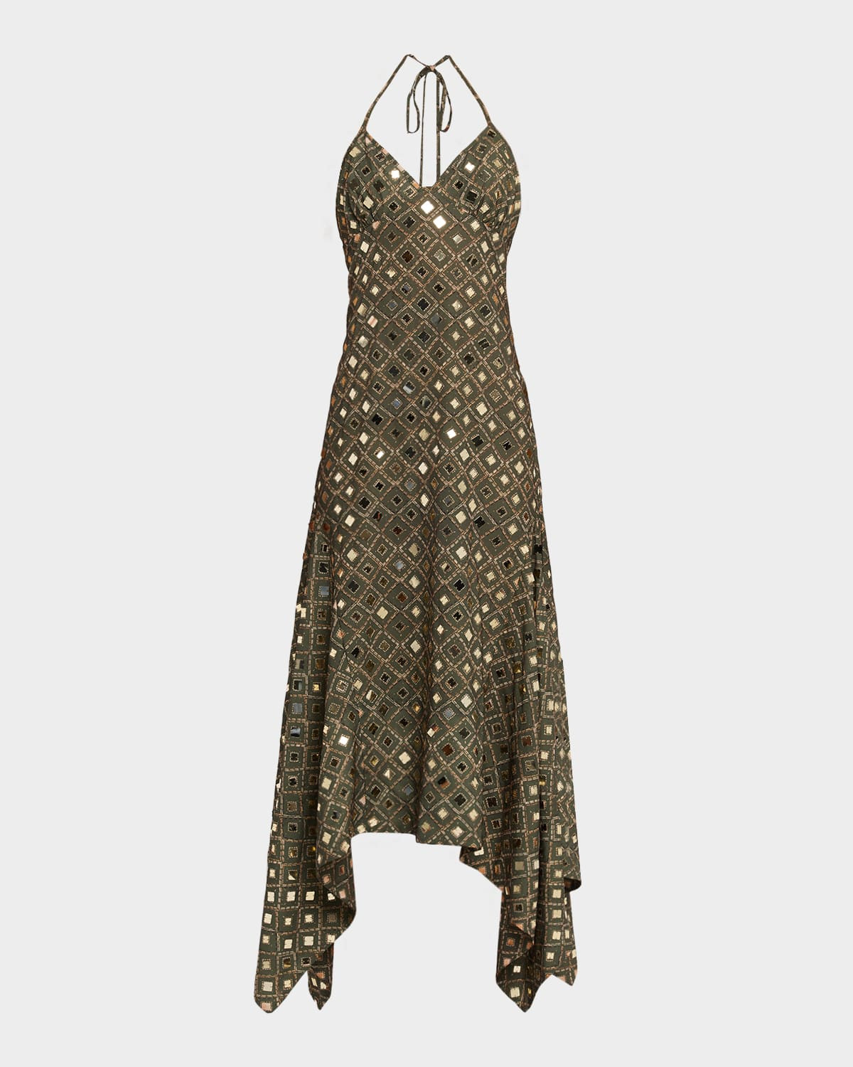 Mattias Mirror Tile Midi Dress | Neiman Marcus