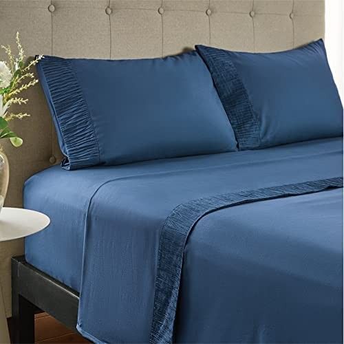 Bedsure Queen Bed Sheets Set Navy - Soft 1800 Sheets for Queen Size Bed, 4 Pieces Bedding Sheets ... | Amazon (US)
