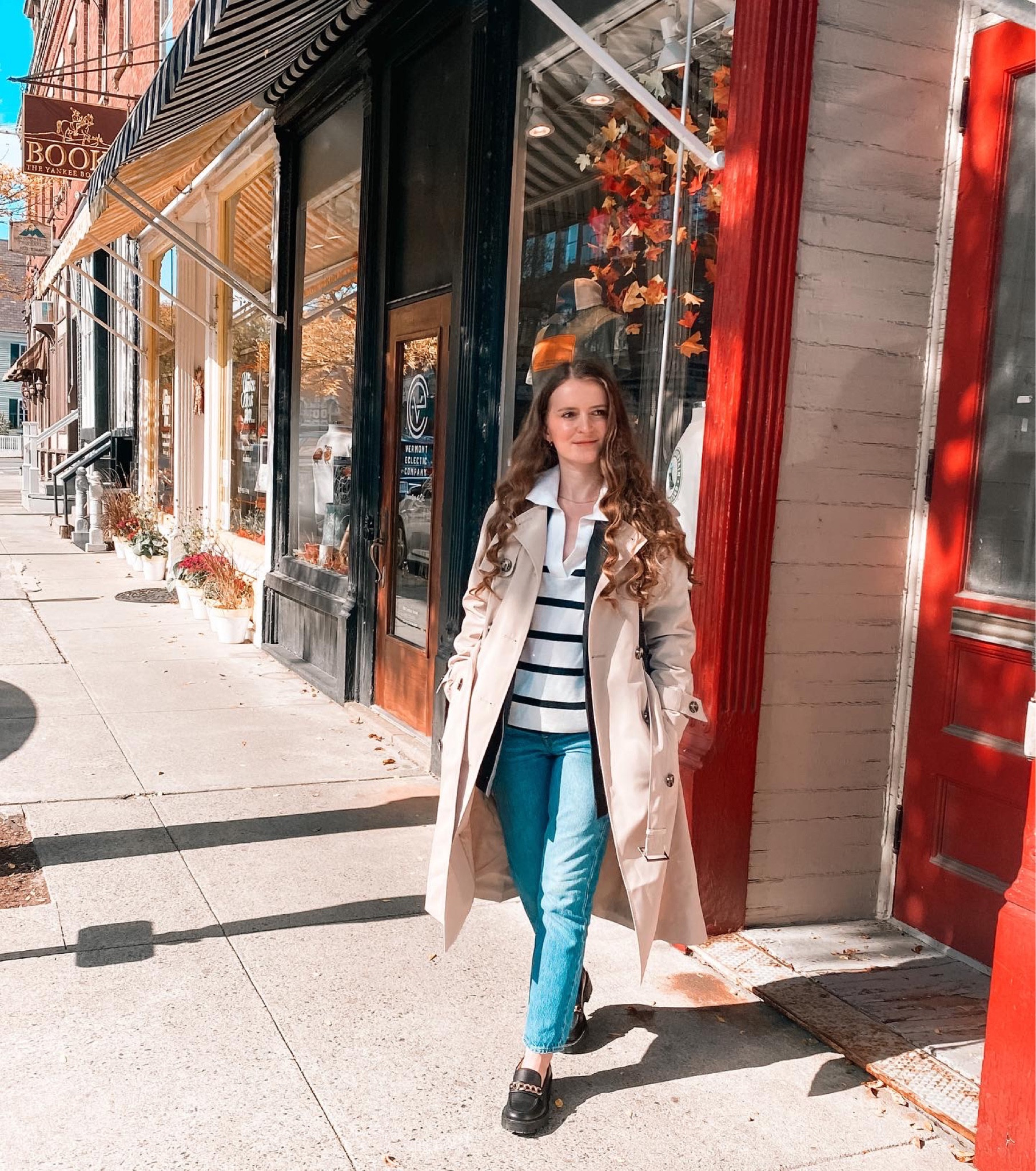 A trench coat paired with a striped sweater, black blazer, straight leg jeans, loafers, and shoulder bag makes a trendy fall outfits. #LTKSeasonal #LTKunder50 #LTKunder100 #LTKitbag #LTKshoecrush #LTKsalealert #LTKstyletip #LTKtravel #LTKworkwear #LTKcurves #LTKU

Amazon fashion | amazon finds | trench coat outfits | camel trench coat | fall jacket | fall coat | black and white striped sweater | polo sweater | sweater outfit | amazon sweater | blazer outfit | blazer amazon | blazer and jeans | black blazer outfit | fall blazer outfit | Abercrombie jeans | straight leg jeans | medium wash jeans | jeans outfit | platform loafers | chunky loafers | womens loafers | black loafers | fall shoes | fall bags | fall outfit inspo | fall outfits ideas | fall transition