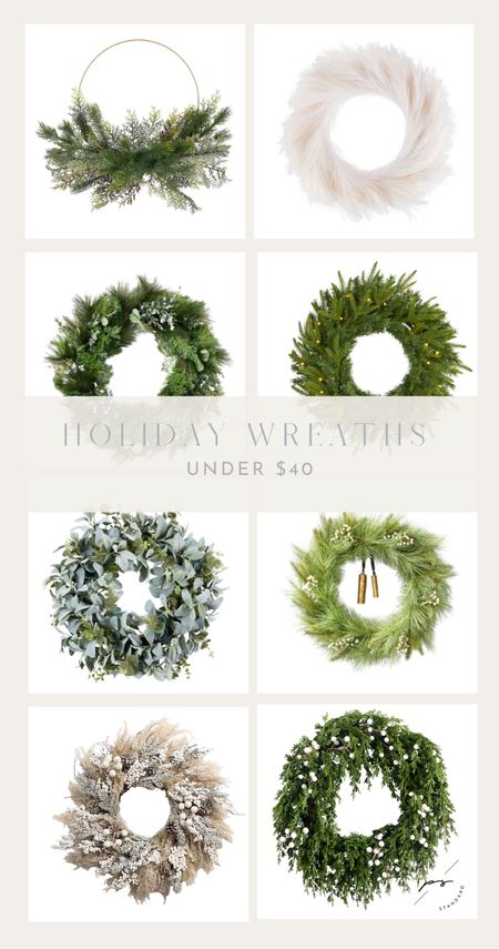 Holiday Wreaths under $40 | Shop affordable interior and exterior wreaths for your door or window! #affordablehomedecor 

#LTKHoliday #LTKhome #LTKSeasonal