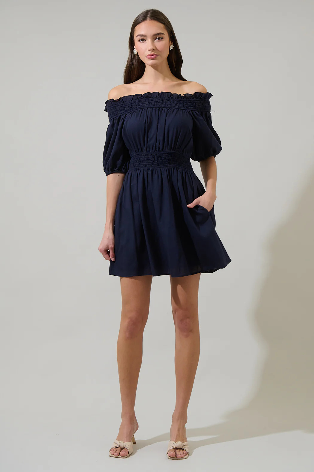 Sairy Ruffle Off the Shoulder Mini Dress | Sugarlips