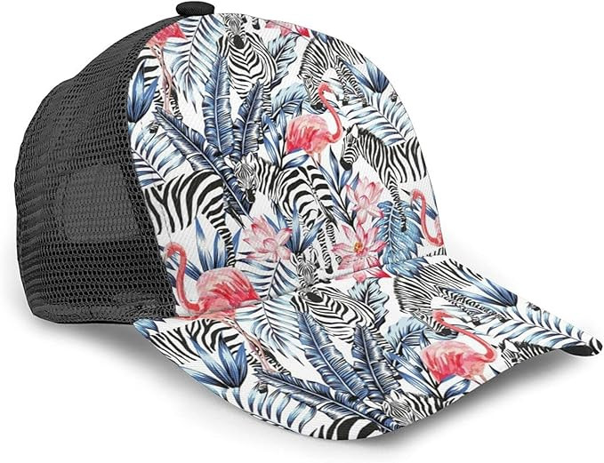 Gocerktr Tropical Animal Flamingo Zebra Baseball Caps for Women Men Adjustable Mesh Vented Trucke... | Amazon (US)