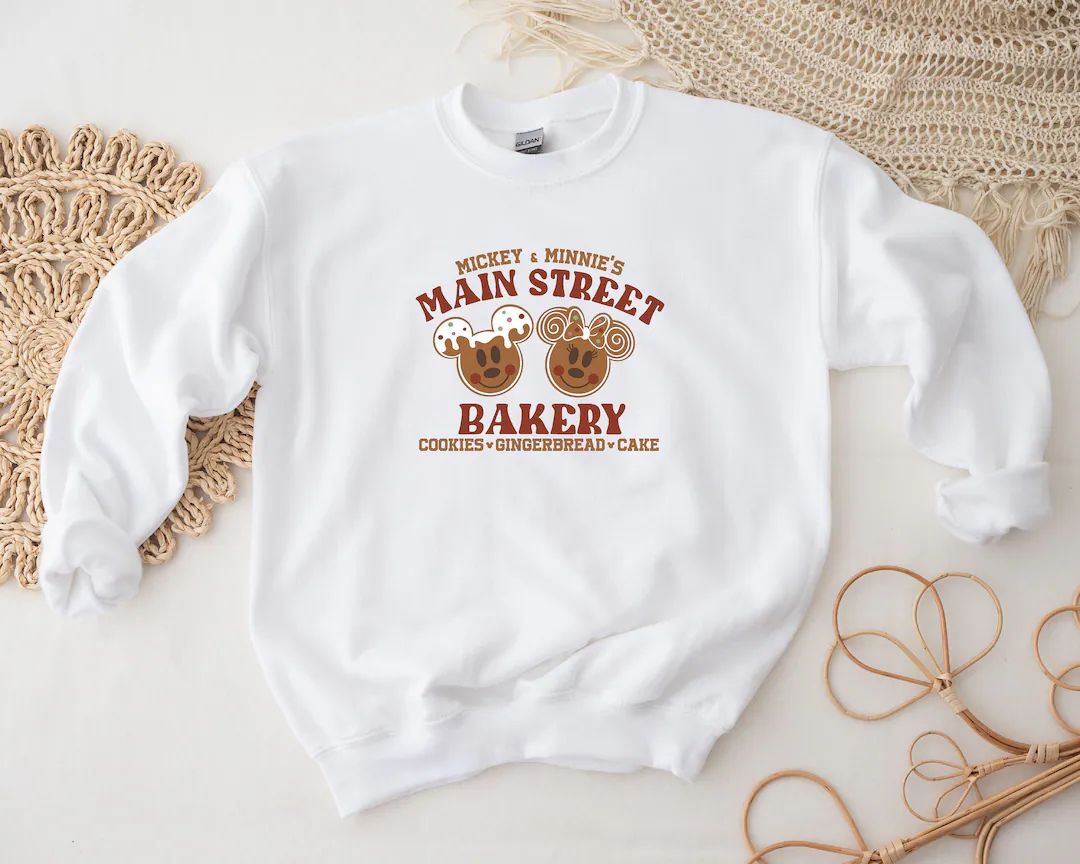 Mickey Minnie Main Street Bakery Shirt Christmas Gingerbread - Etsy | Etsy (US)