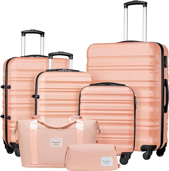 Luggage Set 4 Piece Luggage Set ABS hardshell TSA Lock Spinner Wheels Luggage Carry on Suitcase (... | Amazon (US)