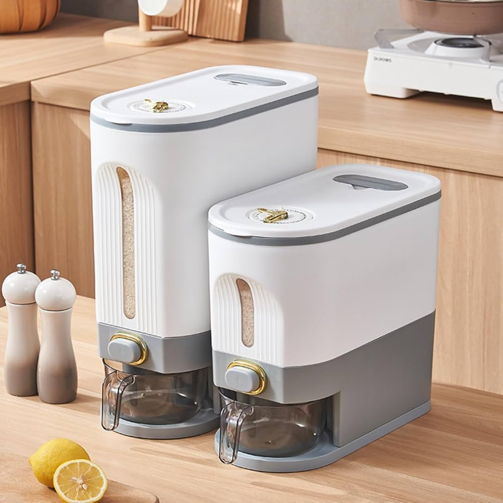 Dispensador de arroz de 11 libras, recipientes de cereales sellados a prueba de humedad, dispensa... | Amazon (US)