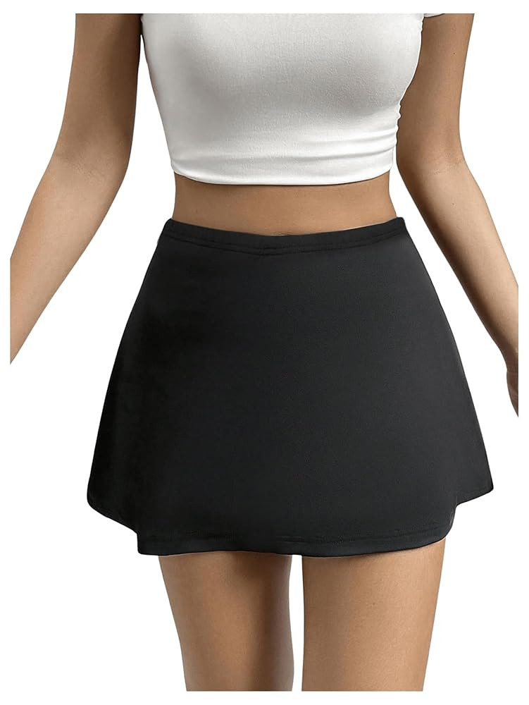 MakeMeChic Women's Mini Skirt with Shorts Aline Micro Skort Y2K Short Skirt | Amazon (US)